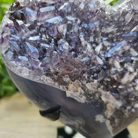 Heart-Shaped Amethyst Crystal on Stand - Picture 7 of 7